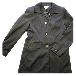 Black Brocade Worthington (JCPenney) Trench Coat